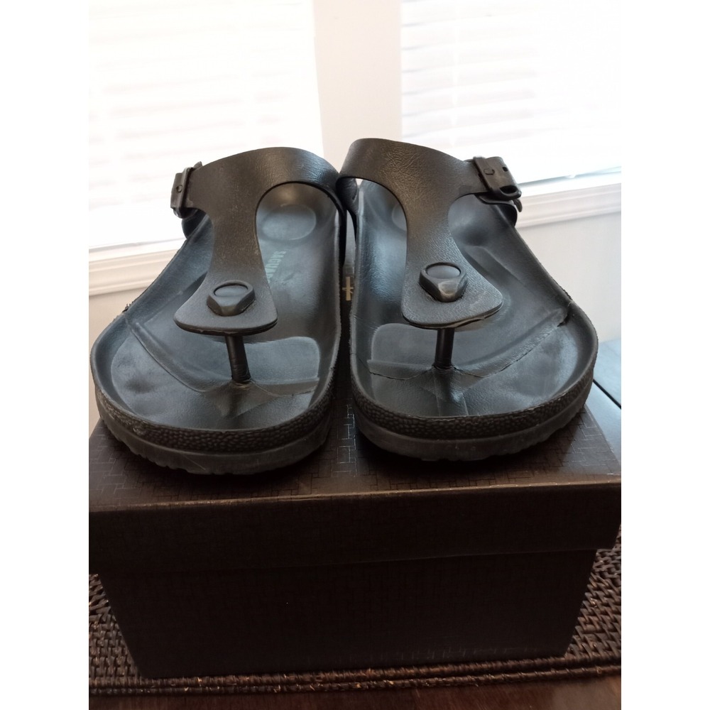 Siguaro Black Rubber Thong Sandals 42 US Women's 11.5 Men's 9.5